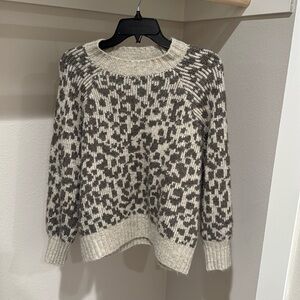 Leopard Cream & Gray Sweater